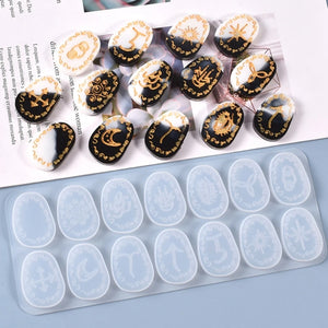 DIY Crystal Epoxy Resin Mold Rune Casting Silicone Mould 85LF