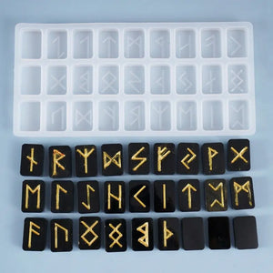 DIY Runes Letter Word Resin Pendant Mould Silicone Jewelry Tools