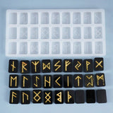 DIY Runes Letter Word Resin Pendant Mould Silicone Jewelry Tools