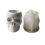 Skull Flower Pot Silicone Mold for Resin Plaster Polymer