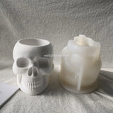 Skull Flower Pot Silicone Mold for Resin Plaster Clay