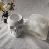 Skull Flower Pot Silicone Mold for Resin Plaster Clay