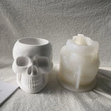 Skull Flower Pot Silicone Mold for Resin Plaster Polymer