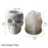 Skull Flower Pot Silicone Mold for Resin Plaster Clay