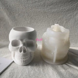 Skull Flower Pot Silicone Mold Plaster Concrete Resin Vase