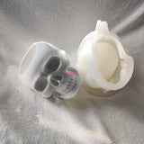 Skull Flower Pot Silicone Mold Plaster Concrete Resin Vase
