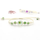 Boho Crystal Flower Bracelet Glass Ball for Women Bangle Bohemian Gift