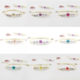 Boho Crystal Flower Bracelet Glass Ball for Women Bangle Bohemian Gift