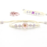 Boho Crystal Flower Bracelet Glass Ball for Women Bangle Bohemian Gift