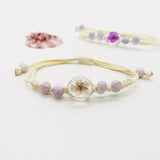 Boho Crystal Flower Bracelet Glass Ball for Women Bangle Bohemian Gift