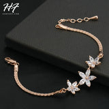 Crystal Flower Bracelet for Women Rose Friendship Birthday Gift