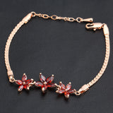 Crystal Flower Bracelet for Women Rose Friendship Birthday Gift