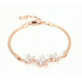 Crystal Flower Bracelet for Women Rose Friendship Birthday Gift