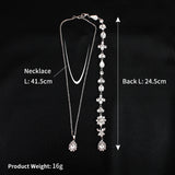 Crystal Flower Bridal Backless Necklace for Wedding Dress