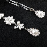 Crystal Flower Bridal Backless Necklace for Wedding Dress