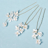 Crystal Flower Hair Forks Pins Bridal Wedding Hair Accessories