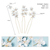 Crystal Flower Hair Forks Pins Bridal Wedding Hair Accessories