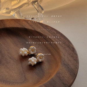 Crystal Flower Stud Earrings Pearl Zircon Rhinestone Jewelry