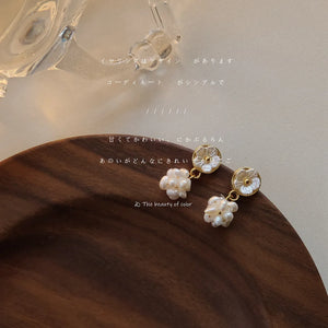 Crystal Flower Stud Earrings Pearl Zircon Rhinestone Jewelry