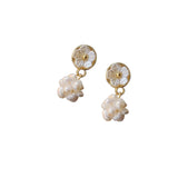 Crystal Flower Stud Earrings Pearl Zircon Rhinestone Jewelry