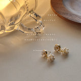 Crystal Flower Stud Earrings Pearl Zircon Rhinestone Jewelry