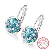 Crystal Lekani Round Stud Earrings with Czech Crystal Women Earrings