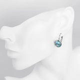 Crystal Lekani Round Stud Earrings with Czech Crystal Women Earrings