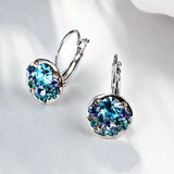Crystal Lekani Round Stud Earrings with Czech Crystal Women Earrings