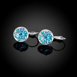 Crystal Lekani Round Stud Earrings with Czech Crystal Women Earrings
