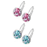 Crystal Lekani Round Stud Earrings with Czech Crystal Women Earrings