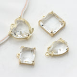 Glass Drop Flower Charms 6pcs/lot Women Earring Making Kits