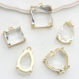 Glass Drop Flower Charms 6pcs/lot Women Earring Making Kits