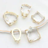 Glass Drop Flower Charms 6pcs/lot Women Earring Making Kits