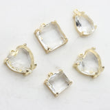 Glass Drop Flower Charms 6pcs/lot Women Earring Making Kits