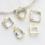 Glass Drop Flower Charms 6pcs/lot Women Earring Making Kits