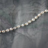 Crystal Glass Faceted Round Bead Chain 4mm, Unplated Brass Beaded Chains