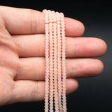 Matte Peach Crystal Glass Rondelle Beads 3mm, Set of 190 Beads