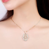 Silver Plated Hamsa Hands Necklace for Women