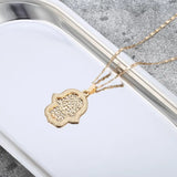 Silver Plated Hamsa Hands Necklace for Women