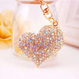 Crystal Heart Couple Key Chain Bag Charm Car Pendant Keyfobs R034