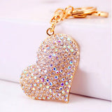 Crystal Heart Couple Key Chain Bag Charm Car Pendant Keyfobs R034