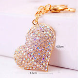 Crystal Heart Couple Key Chain Bag Charm Car Pendant Keyfobs R034