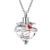 Crystal Heart Cremation Jewelry Necklace for Ashes