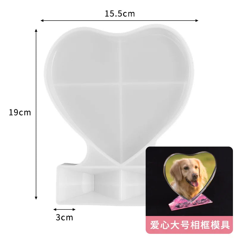 Heart Photo Frame Silicone Mold for DIY Crafts
