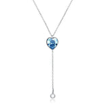 Crystal Heart Pearl Pendants Necklaces 925 Silver Wedding Jewelry