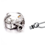 Crystal Hold Heart Cremation Jewelry Stainless Steel Keepsake Urn Pendant