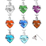 Crystal Hold Heart Cremation Jewelry Stainless Steel Keepsake Urn Pendant