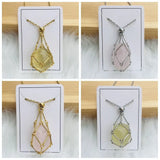 Crystal Holder Cage Necklace with Interchangeable Crystal Stone