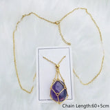 Crystal Holder Cage Necklace with Interchangeable Crystal Stone