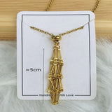Crystal Holder Cage Necklace with Interchangeable Crystal Stone